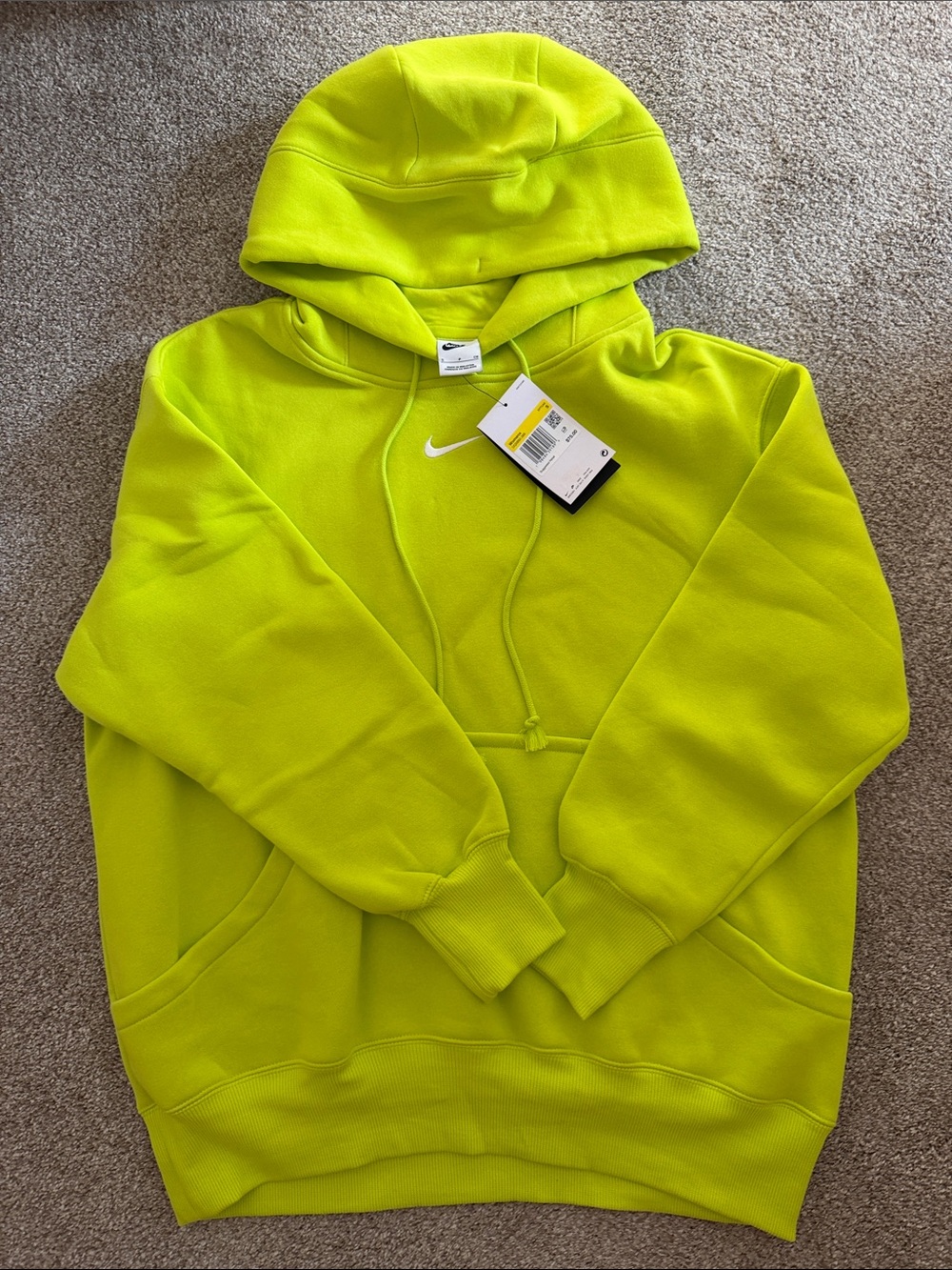 Nike Women’s Phoenix Hoodie in Bright Neon Yellow size S